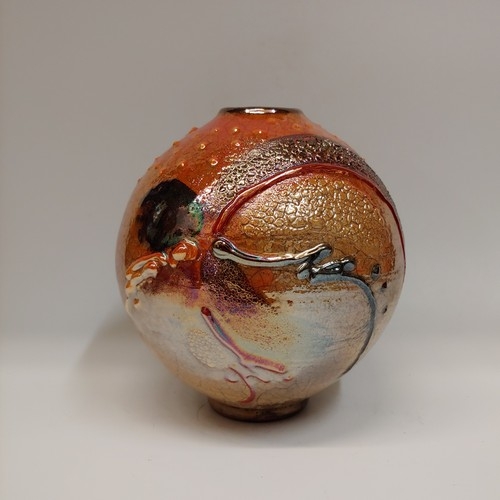 #220428 Raku Glitter Glaze 7.75x7.5 $32 at Hunter Wolff Gallery